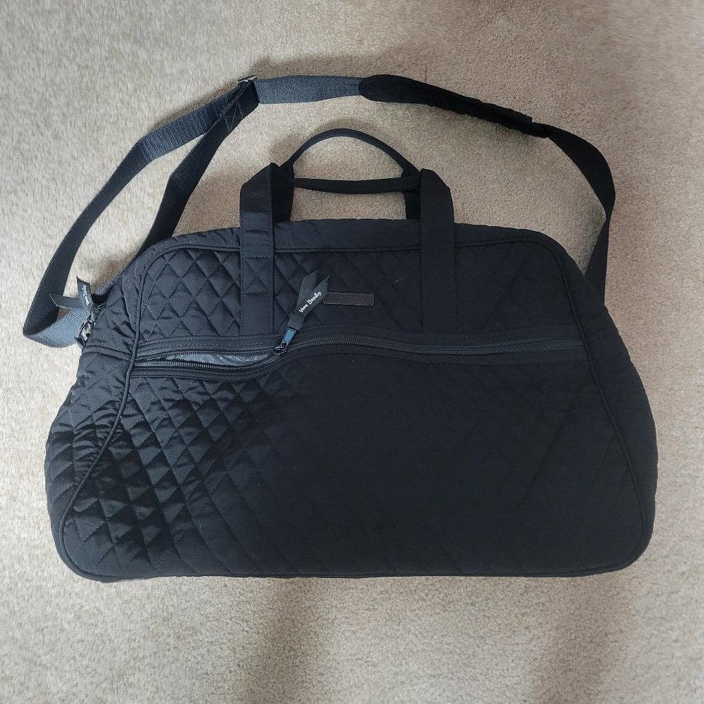 Vera Bradley Large Travel Bag - Black Microfiber